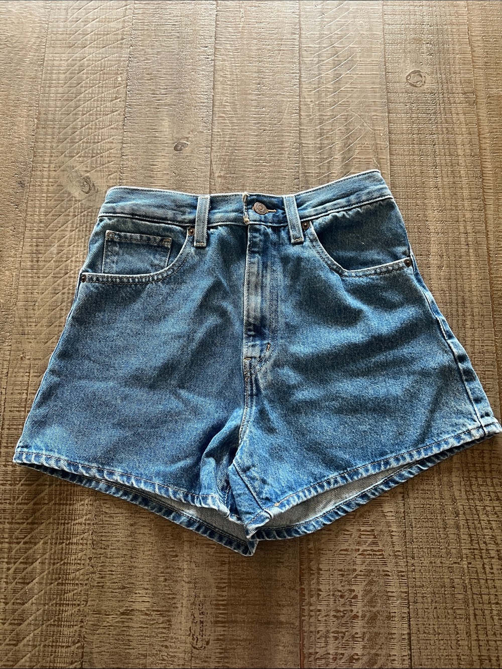 Levi's Denim High Waisted Mom Shorts